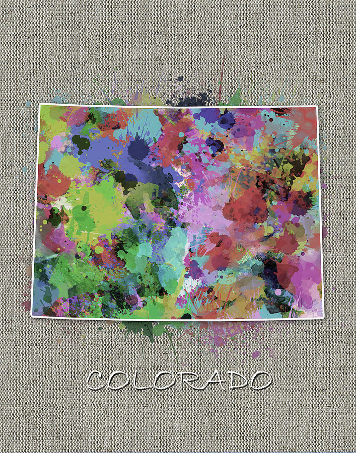 Colorado Map Digital Art - Colorado Map Color Splatter 4 by Bekim M