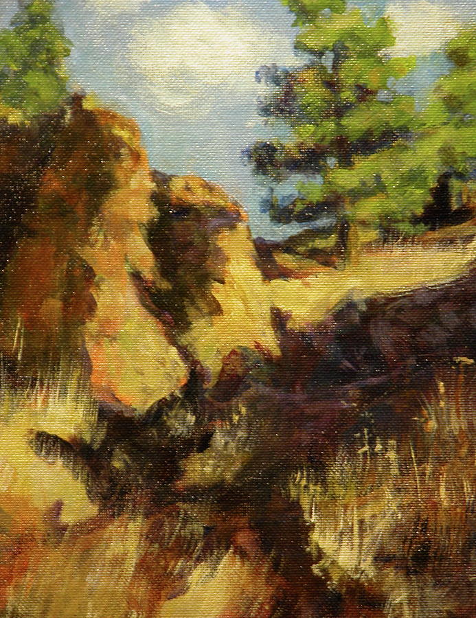 Colorado pine in the sun Painting by Walt Maes