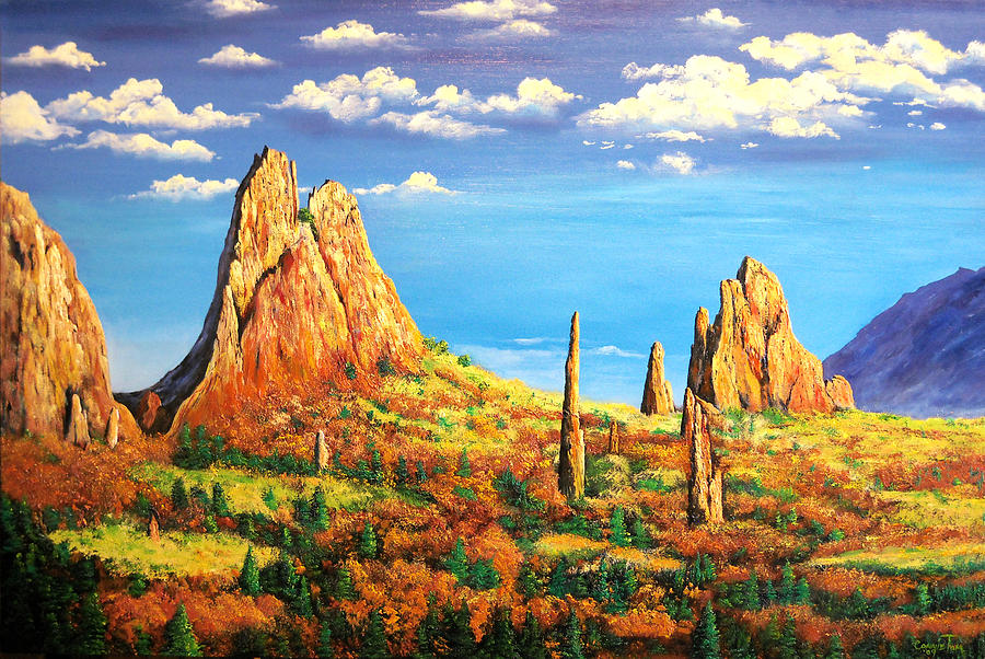Colorado Red Rocks Garden Of The Gods Painting By Connie Tom