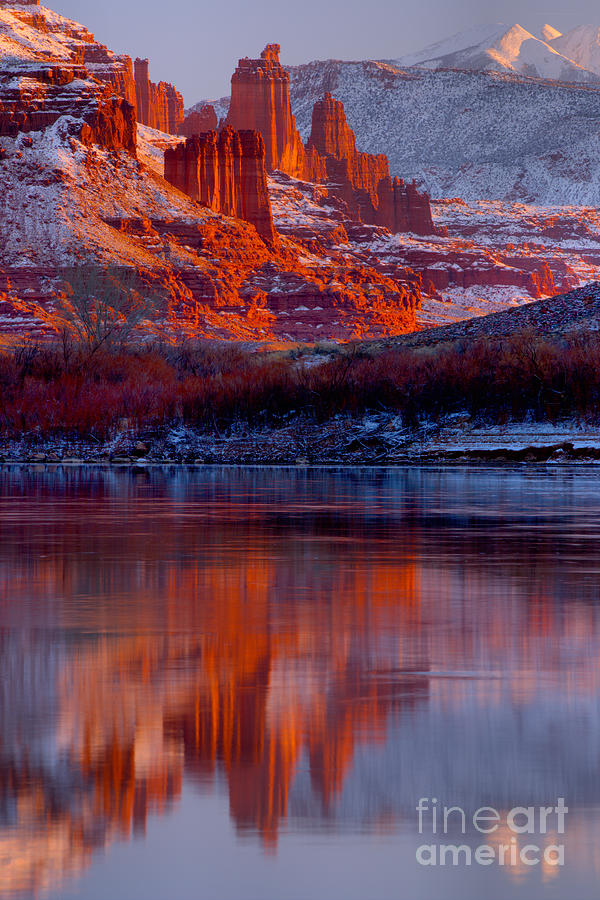 Winter Photograph - Colorado Reflection Mirror by Adam Jewell