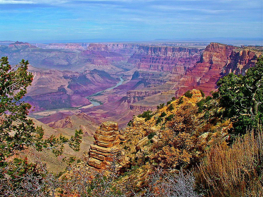 Colorado River from Watchtower on East Side of South Rim of Grand Canyon National Park-Arizona Photograph by Ruth Hager