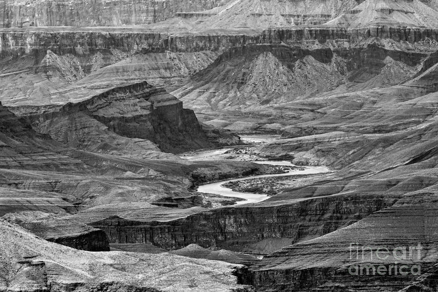 Colorado River Grand Canyon BW  Photograph by Chuck Kuhn