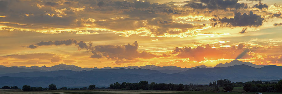 Landscape Photograph - Colorado Rocky Mountain Front Range Panorama Sunset by James BO Insogna