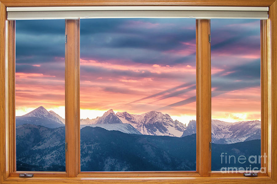 Colorado Rocky Mountain Sunset Waves Classic Wood Window View 2 Photograph by James BO Insogna
