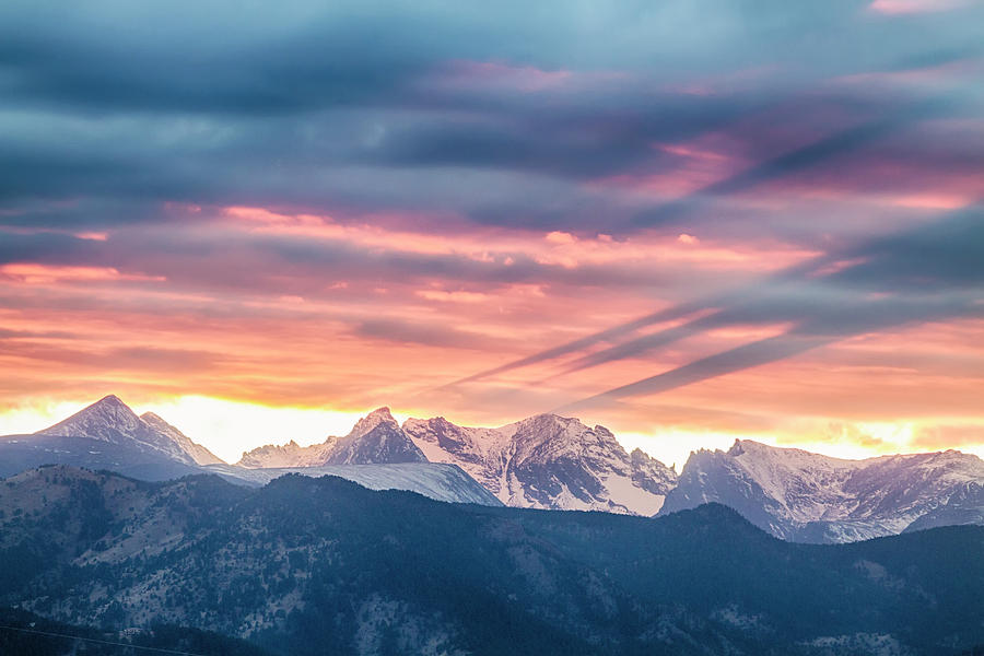 Landscape Photograph - Colorado Rocky Mountain Sunset Waves Of Light Part 2 by James BO Insogna