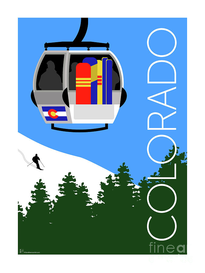 Colorado Ski Country Blue Digital Art by Sam Brennan