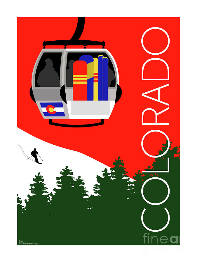 Colorado Ski Country Red Digital Art by Sam Brennan