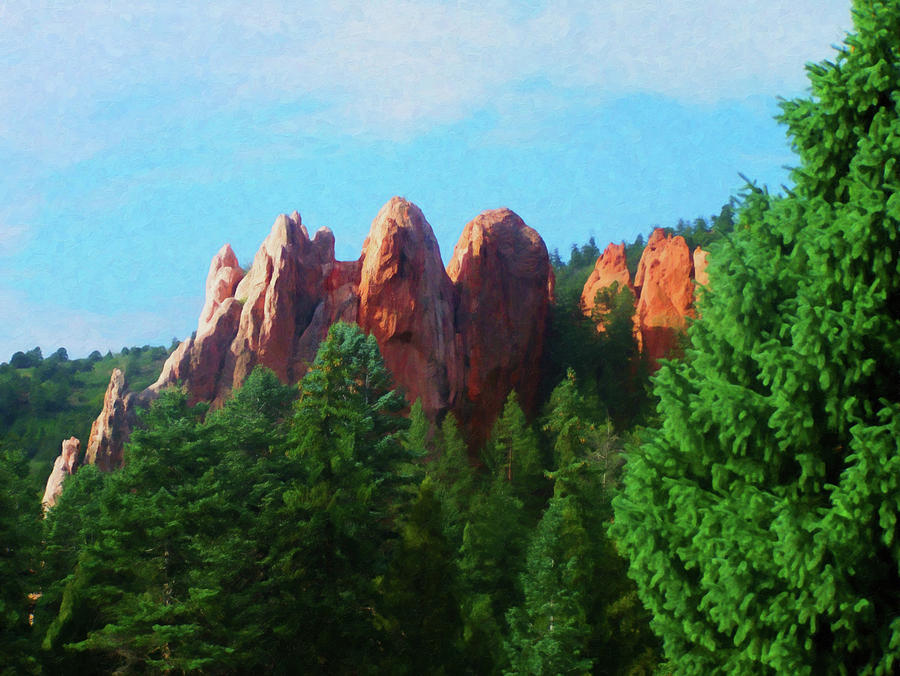 Colorado Springs Painting - Colorado Springs area Digital Oil #08 by Flees Photos
