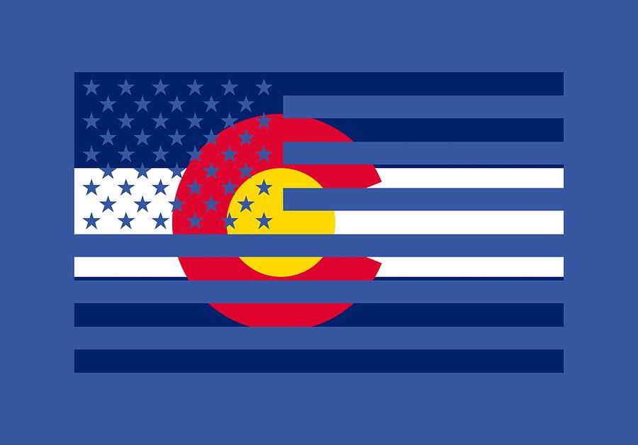 Colorado State Flag Graphic USA Styling Digital Art by Garaga Designs