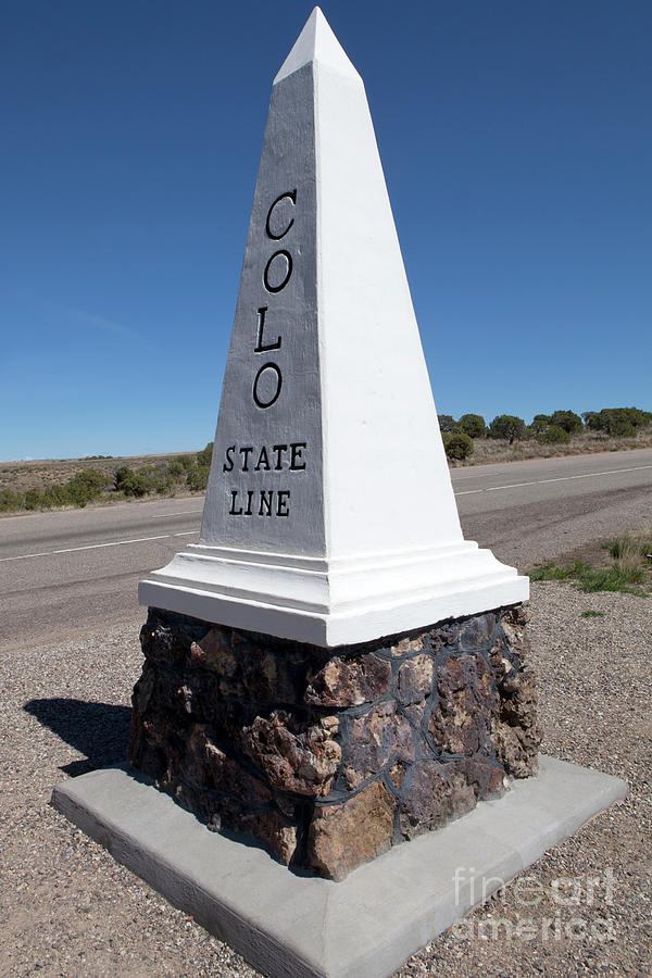 Colorado State Line marker Photograph by Anthony Totah