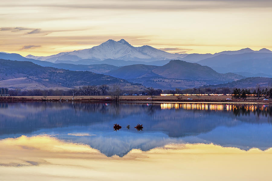 Colorado Twin Peaks Golden Reflections Photograph by James BO Insogna