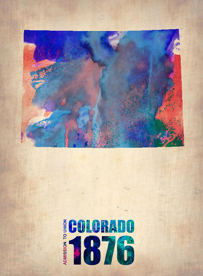 Colorado Digital Art - Colorado Watercolor Map by Naxart Studio