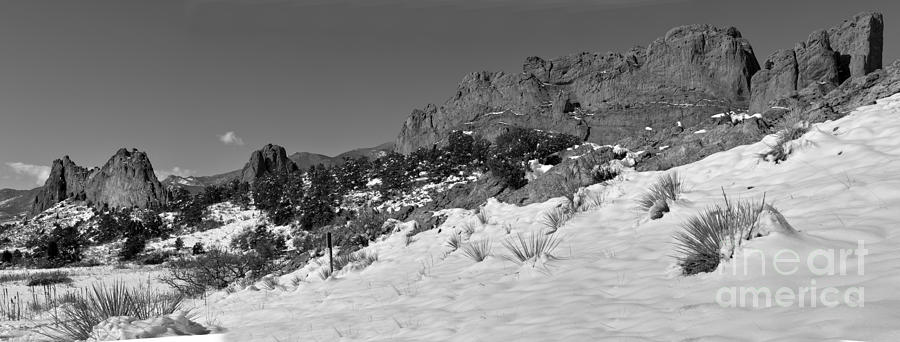 Colorado Winter Rock Garden Black And White Photograph by Adam Jewell