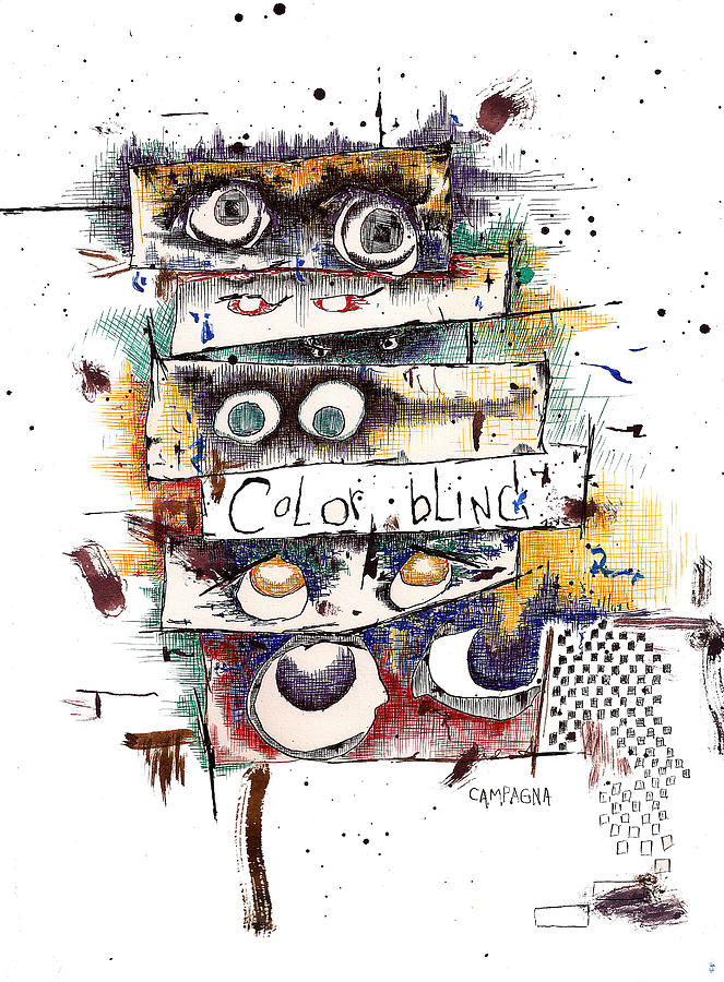 Colorblind Drawing by Teddy Campagna
