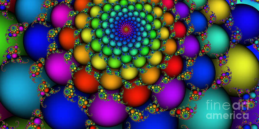 Colored Balls Tunnel 334 Abstract Digital Art by Rolf Bertram