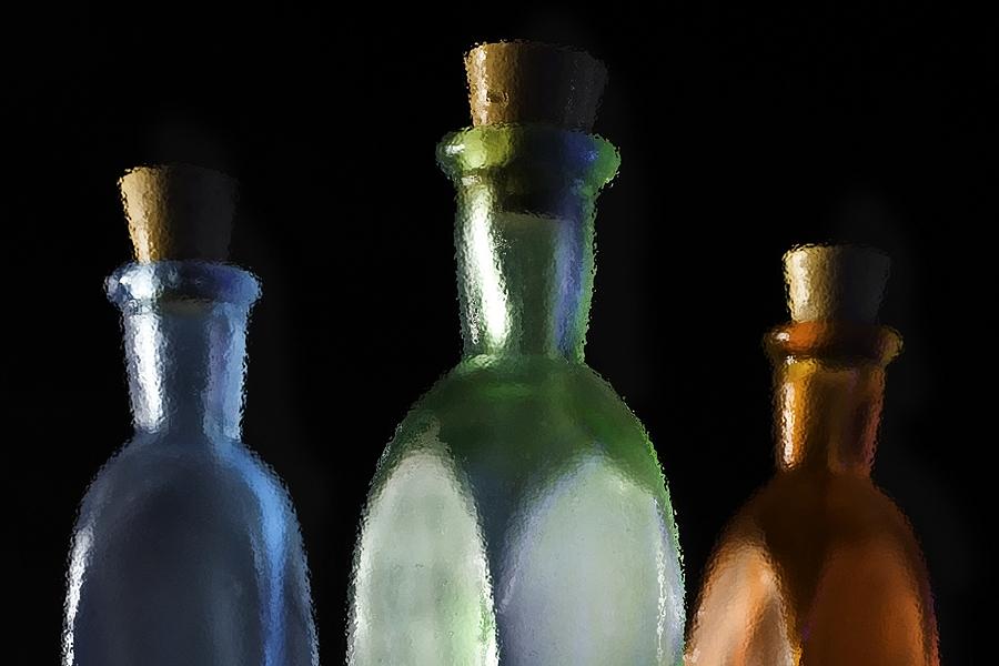 Colored Bottles Digital Art by Susan Stone
