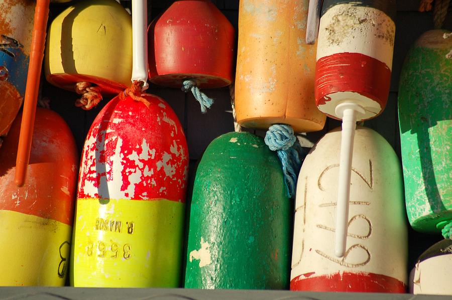 Pier Photograph - Colored Buoys by Lucia Vicari