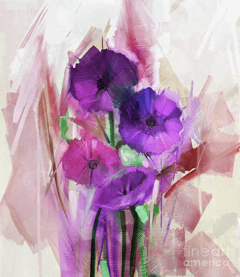 Colored Flowers Painting  Painting by Gull G