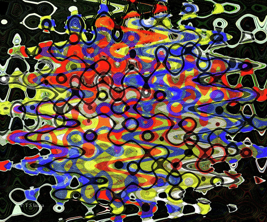 Colored Lines And Circles Abstract Digital Art by Tom Janca