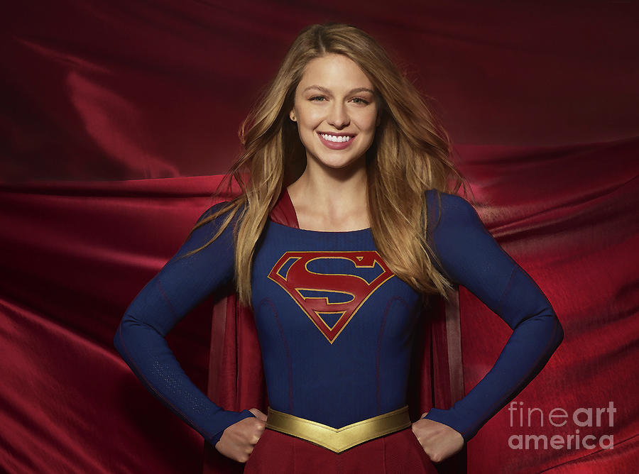 Colored Pencil study of Supergirl - Melissa Benoist Photograph by Doc Braham
