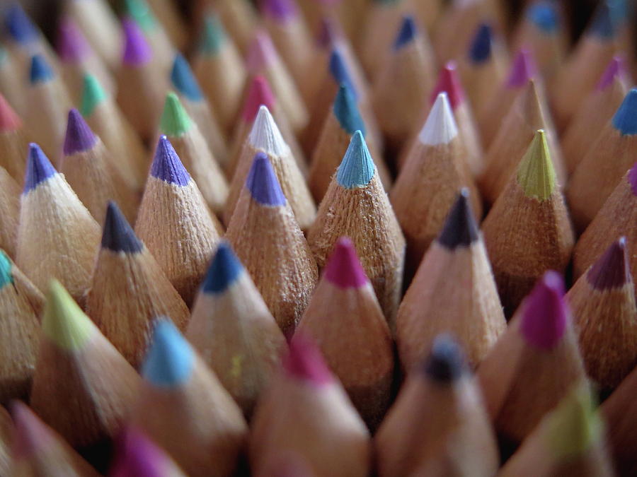 Pattern Photograph - Colored Pencils by Sonia Bustreo