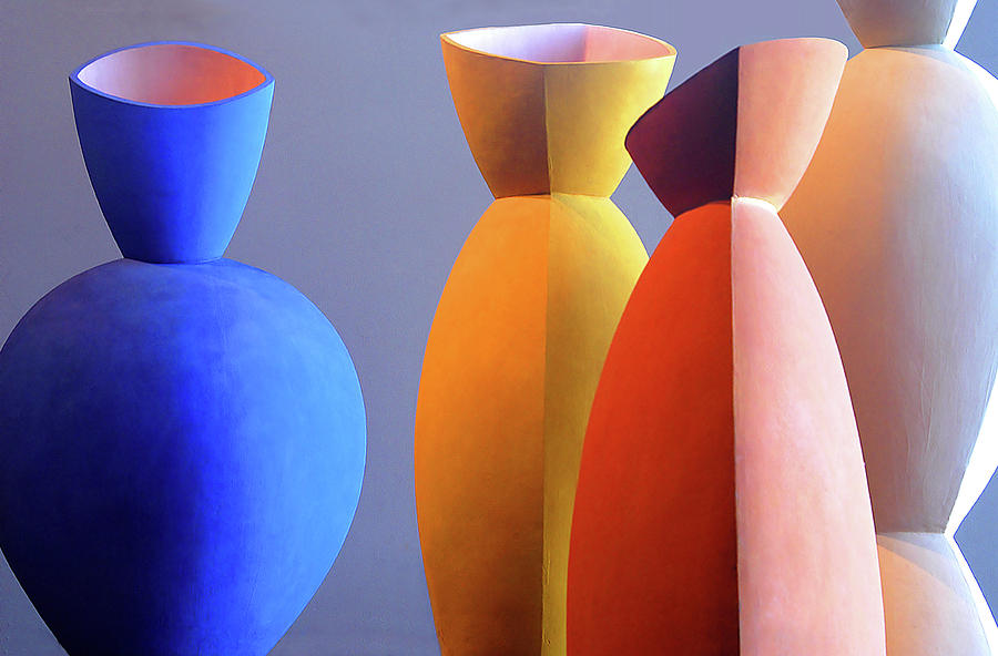 Colored Pots Photograph by Bill Cain