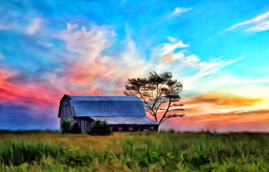 Colored Sunrise Painting