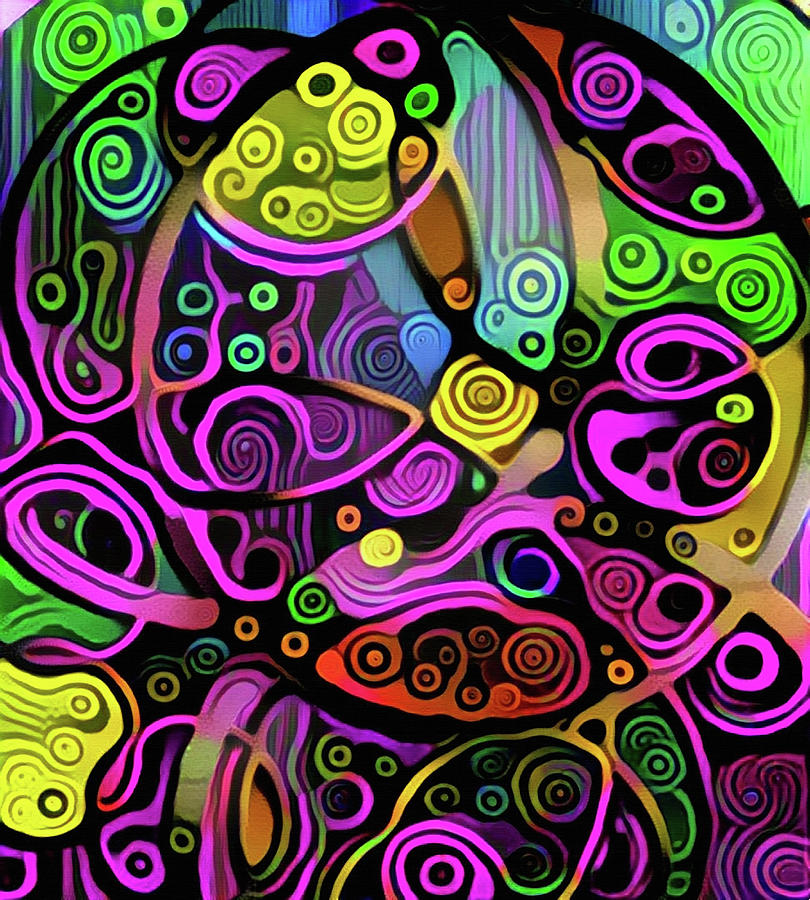 Colorful Abstract Ornament Digital Art by Bruce Rolff