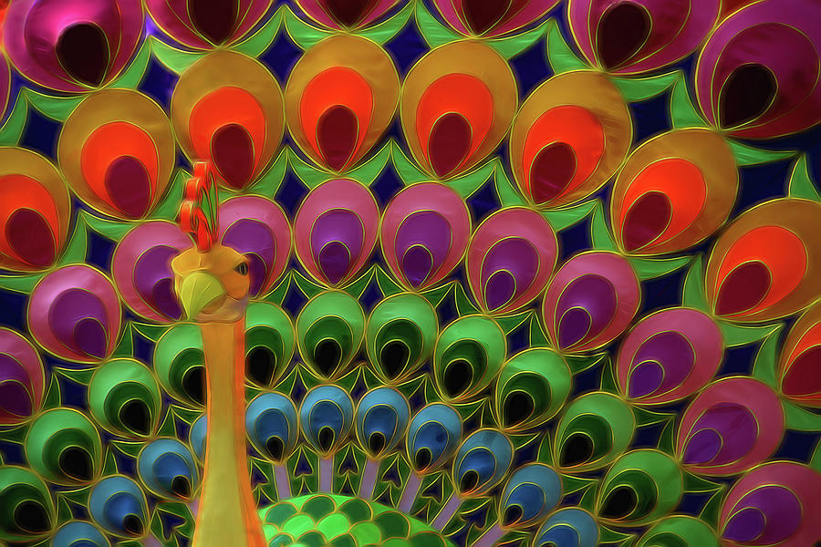 Colorful Abstract Peacock Photograph by Mitch Spence