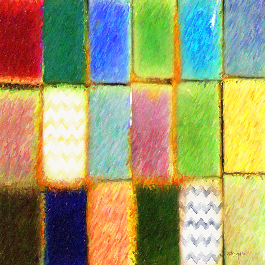 Colorful Abstract Squares Digital Art by Rebecca Korpita