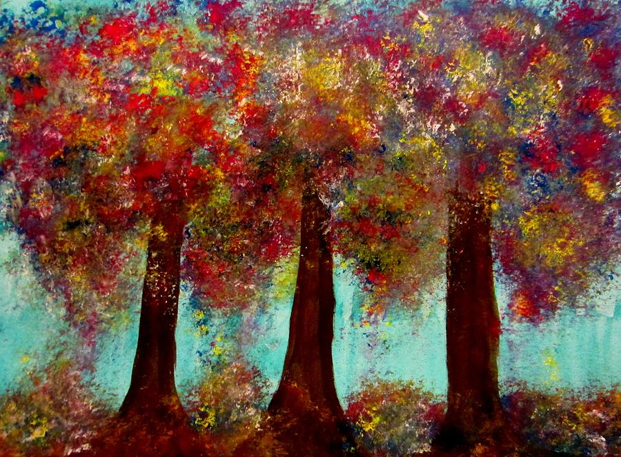 Colorful Abstract Trees Painting by Stephanie Zelaya - Fine Art America