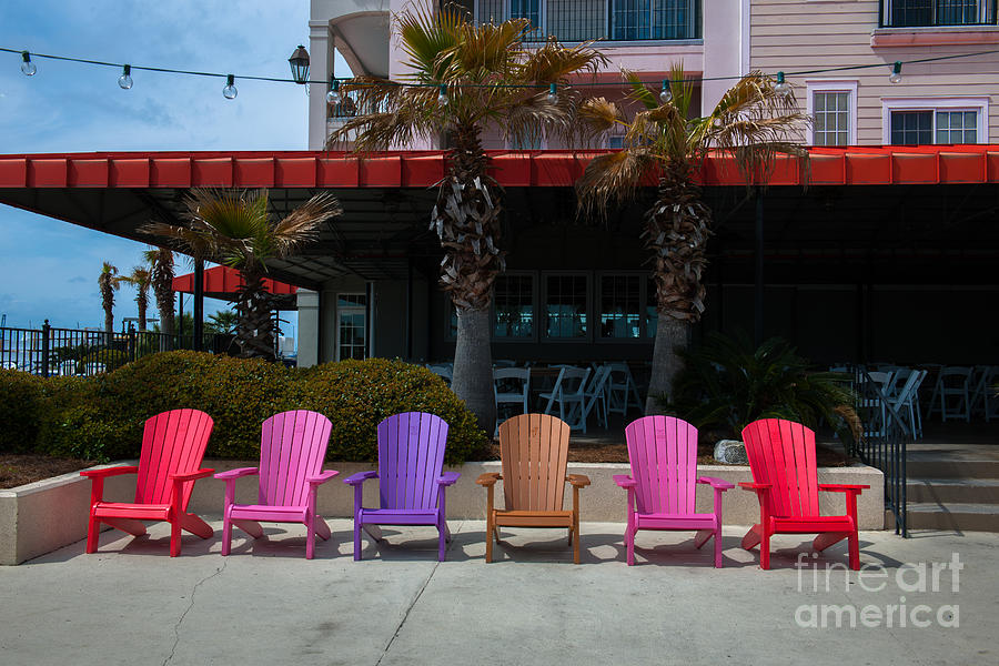 Colorful Adirondack Chairs Photograph by Dale Powell