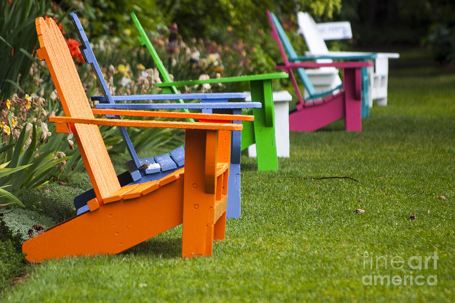 Colorful Adirondack Chairs Photograph
