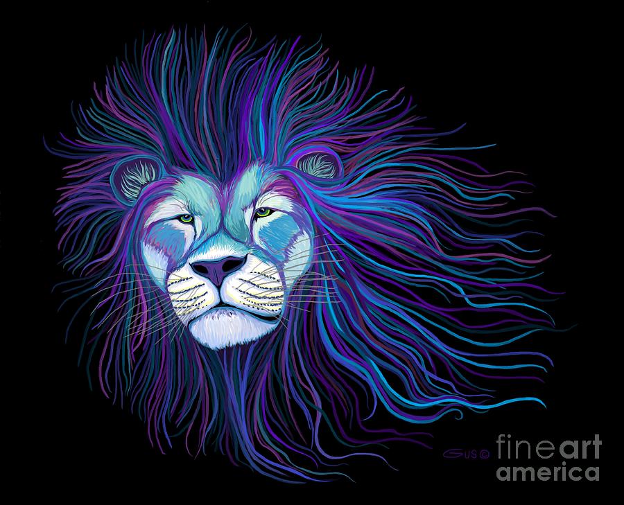 Colorful African Lion Digital Art
