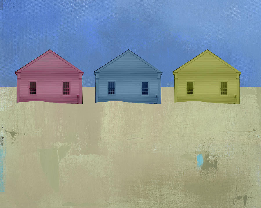 Cottage Mixed Media - Colorful Beach Cottage by Jacquie Gouveia