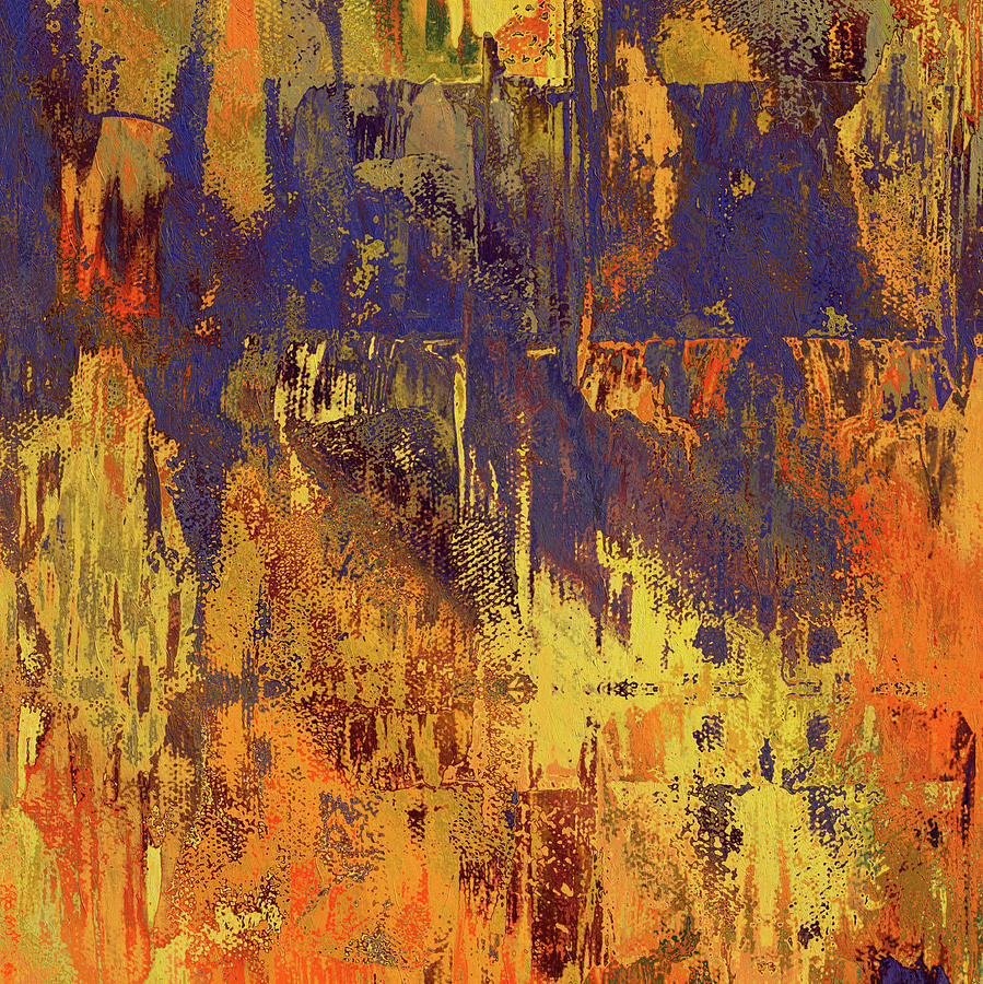 Orange Abstract Mixed Media - Colorful Beauty Abstract Grunge by Georgiana Romanovna