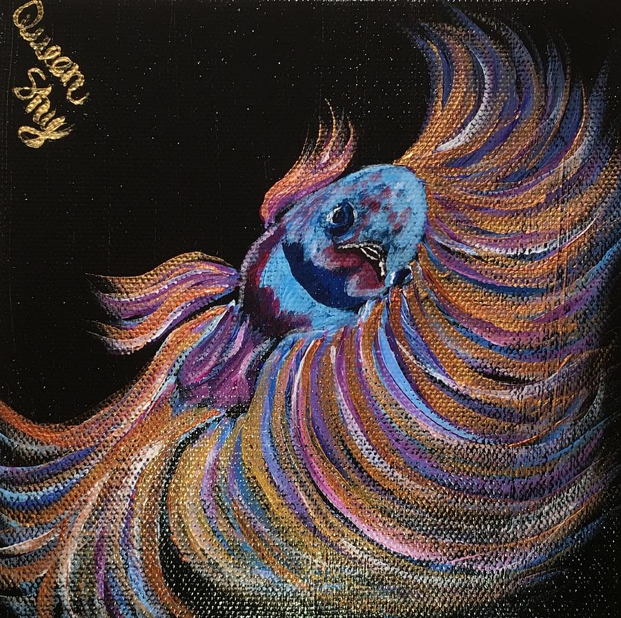 Colorful Betta Painting by Queen Gardner
