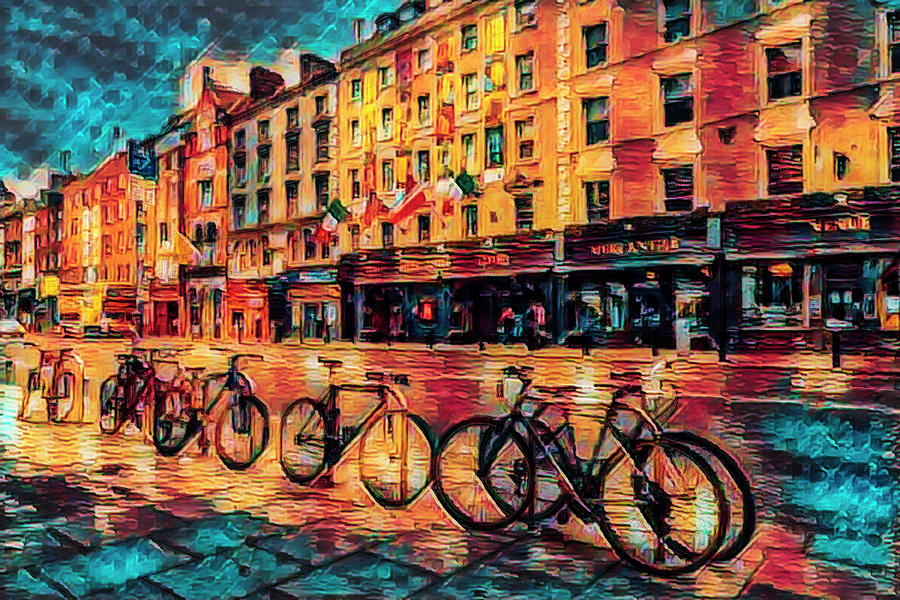 Colorful Bicycles on the Streets of Dublin Photograph by Debra and Dave Vanderlaan