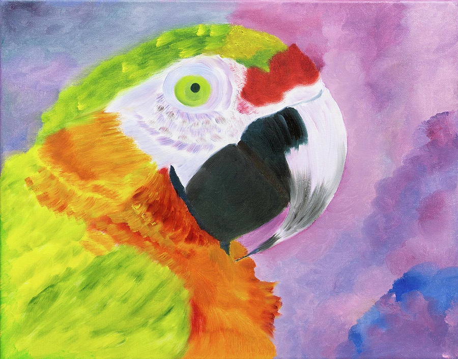 Parrot Painting - Rainbow Parrot by Meryl Goudey