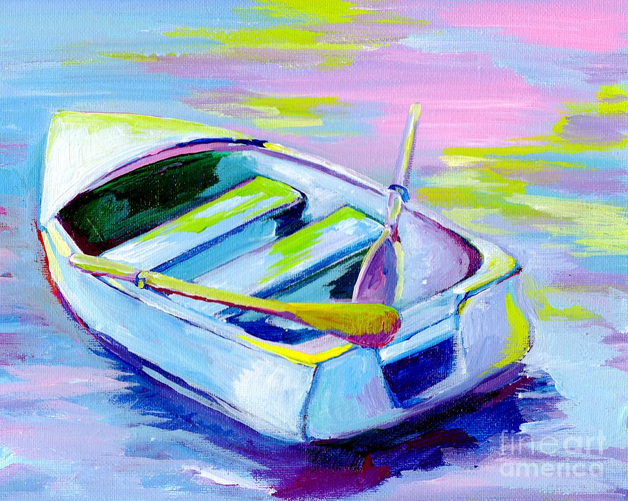 Colorful boat 2 Painting by Anne Seay