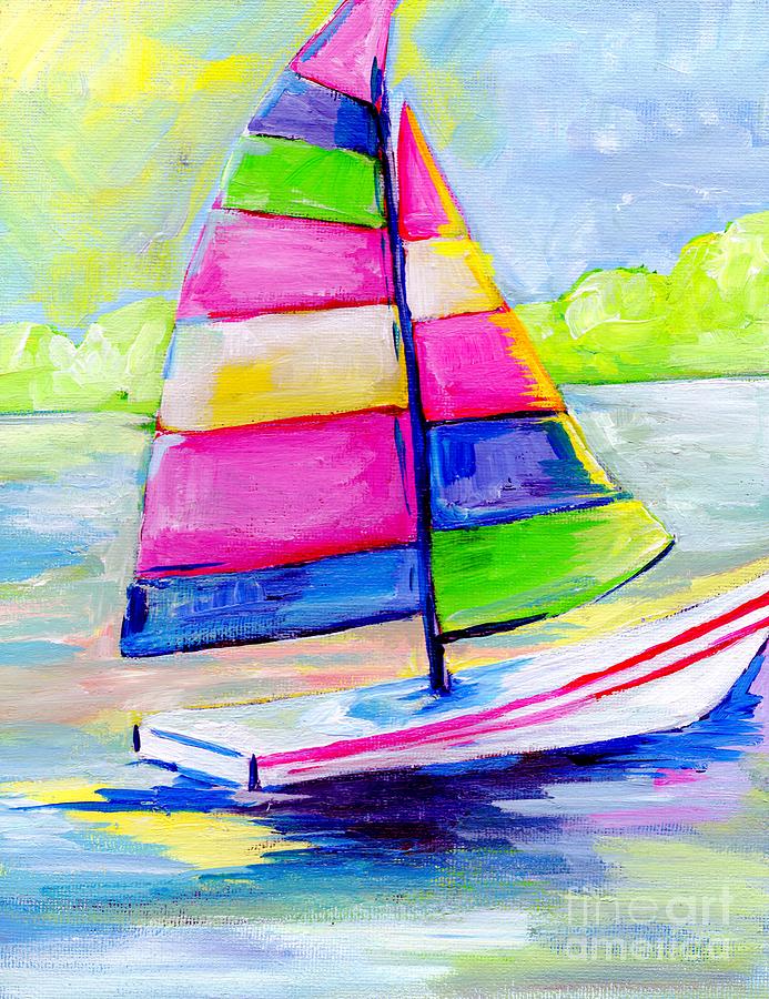 Colorful boat 3 Painting by Anne Seay