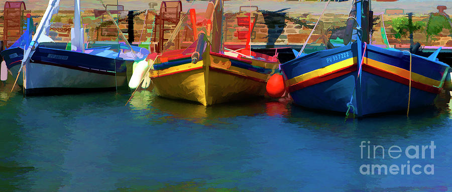 Colorful Boats 3 Collioure France  Photograph by Chuck Kuhn
