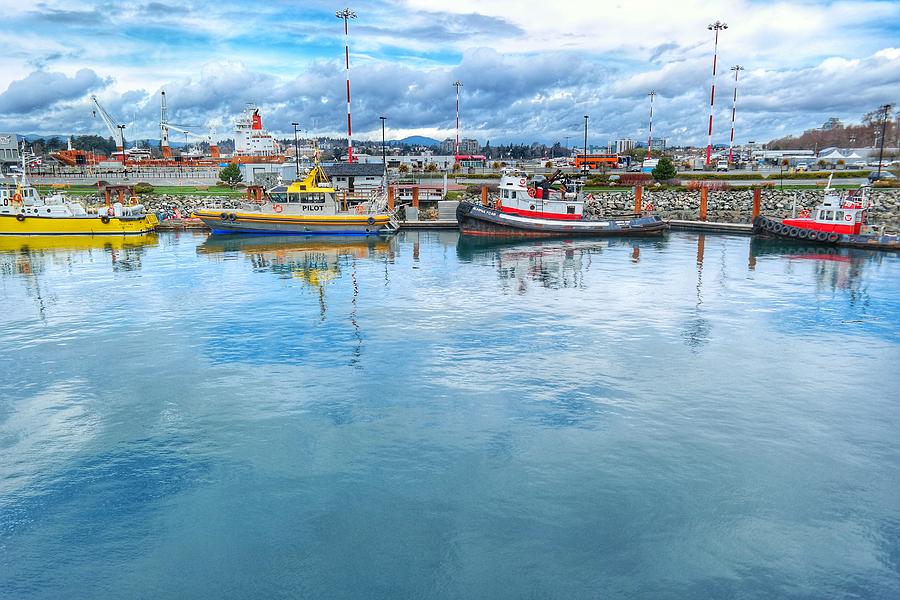 Colorful boats in Victoria BC Harbor  Photograph by Nadia Seme