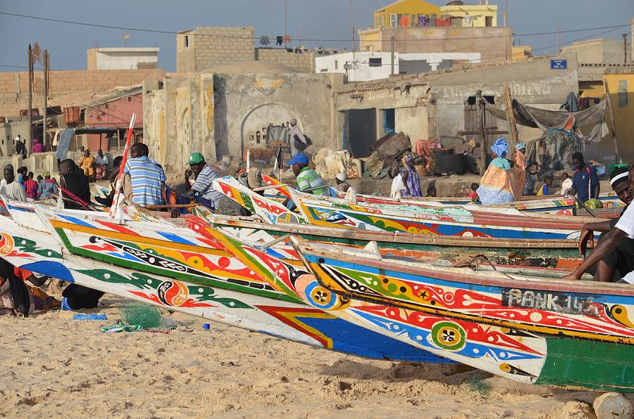 Colorful Boats - Saint Louis - Senegal Photograph by Clifton Facey - Fine  Art America