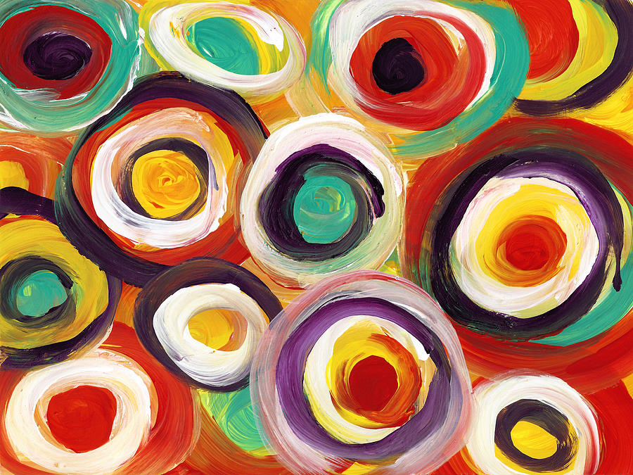 Colorful Bold Circles Painting by Amy Vangsgard