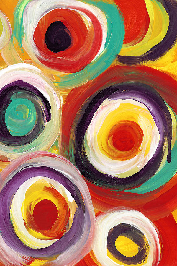 Colorful Bold Circles Vertical Painting