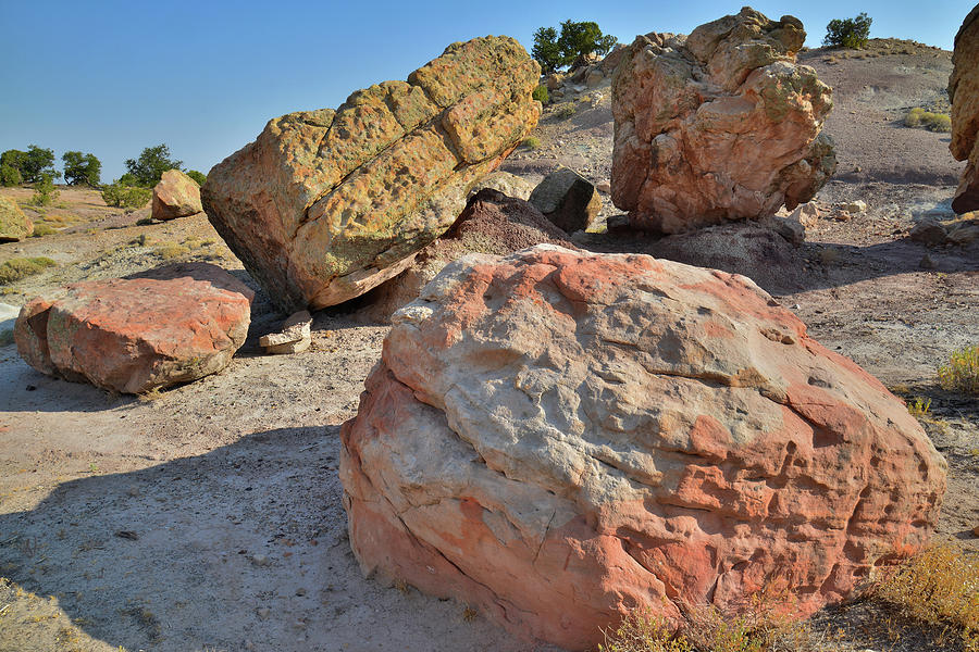 Colorful Boulders in the Bentonite Site on Little Park Road Photograph by Ray Mathis