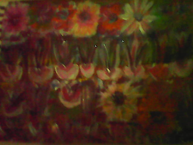 Colorful Bright Oz Flowers In Pots Painting