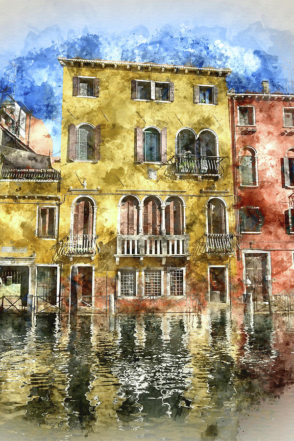 Colorful Buildings In Venice Italy Photograph