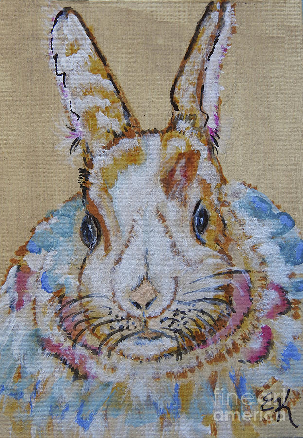 Colorful Bunny #755 Painting by Ella Kaye Dickey